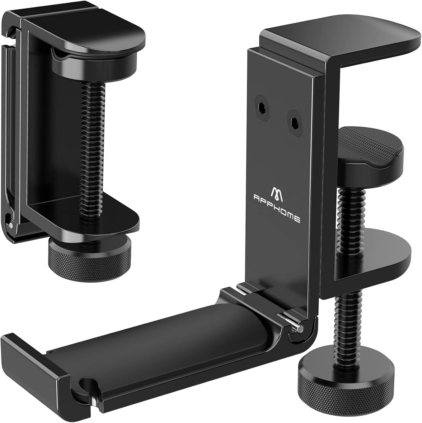 Headphone Stand Hook for Desk, Foldable under Table Headset Holder with Built-In Cable Clip Organizer, Clamp Hanger Mount for PC Gaming, Office, Backpack, Bag, Purse Hanging