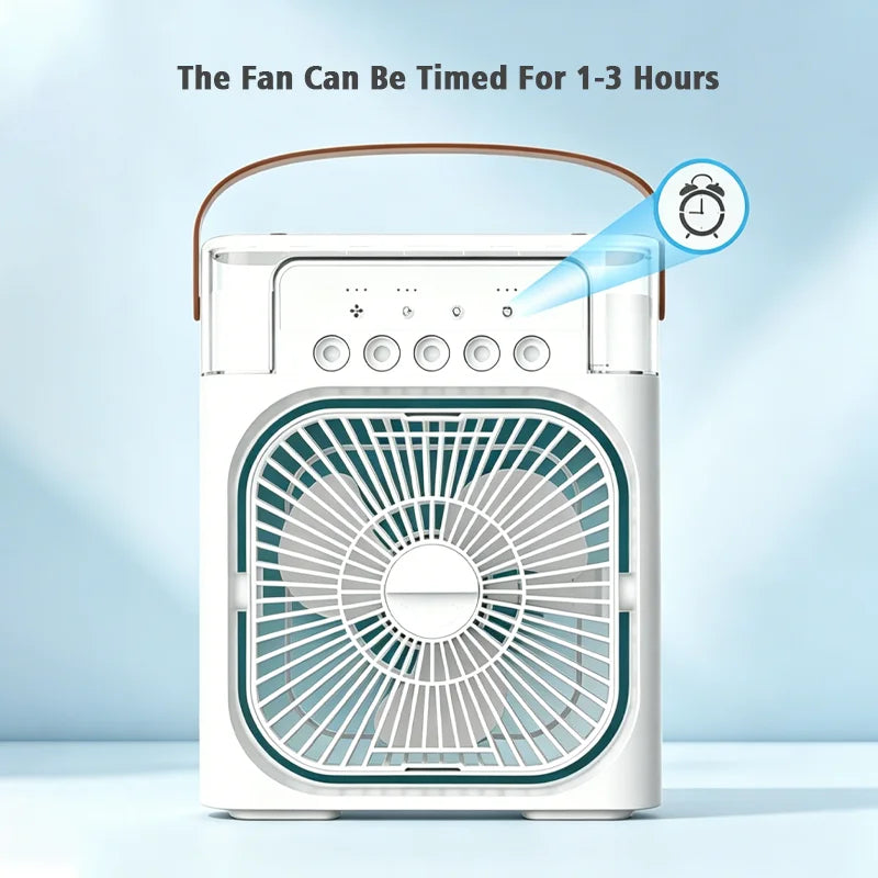 Portable Fan Air Conditioners USB Electric Fan Air Cooler LED Night Light Water Mist Fun 3 in 1 Air Humidifier for Home